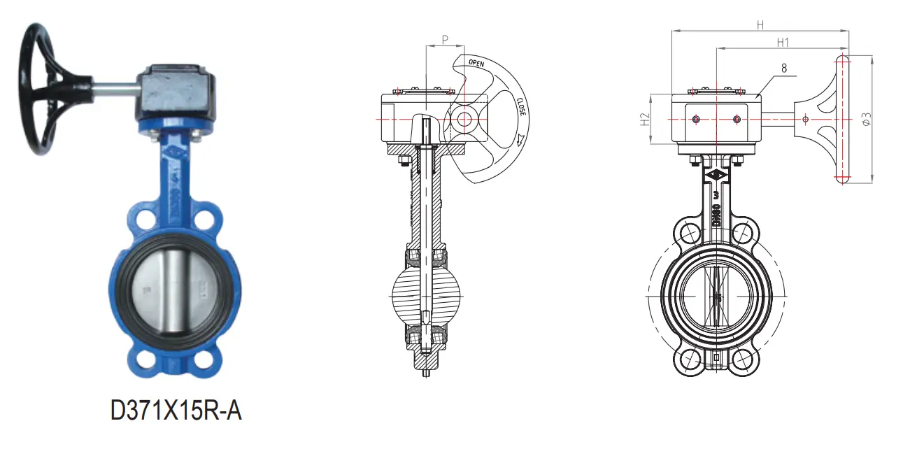 EN 1092 Wafer Butterfly Valve